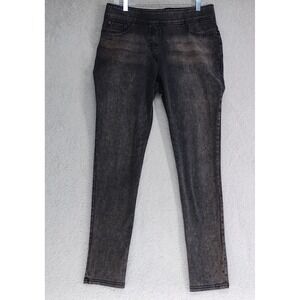 Luxe Denim Jeans Womens L 14-16 Skinny Cuff 4 Way Stretch Slim Washed Black